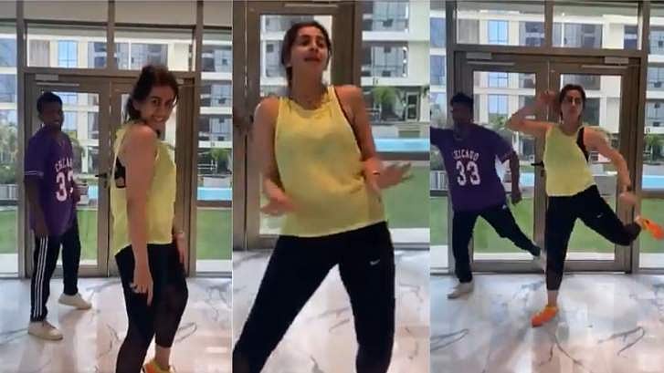 ഇത് നിക്കി ​ഗൽറാണി സ്റ്റൈൽ വാത്തി കമിങ്; വിഡിയോ