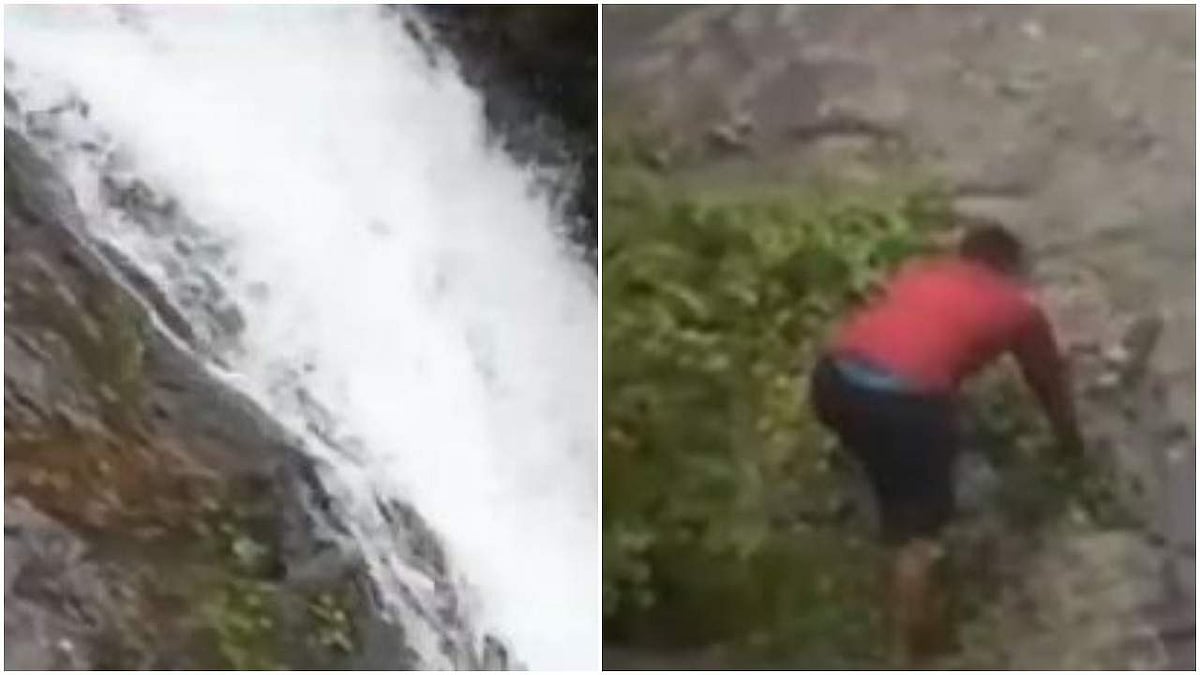 മുന്നറിയിപ്പ് അവഗണിച്ച് പാറക്കൂട്ടത്തിലേക്ക്; വെള്ളച്ചാട്ടത്തില്‍ പിടിവിട്ട് യുവാവ് താഴോട്ട്; നെല്ലിയാമ്പതിയില്‍ രക്ഷാശ്രമം