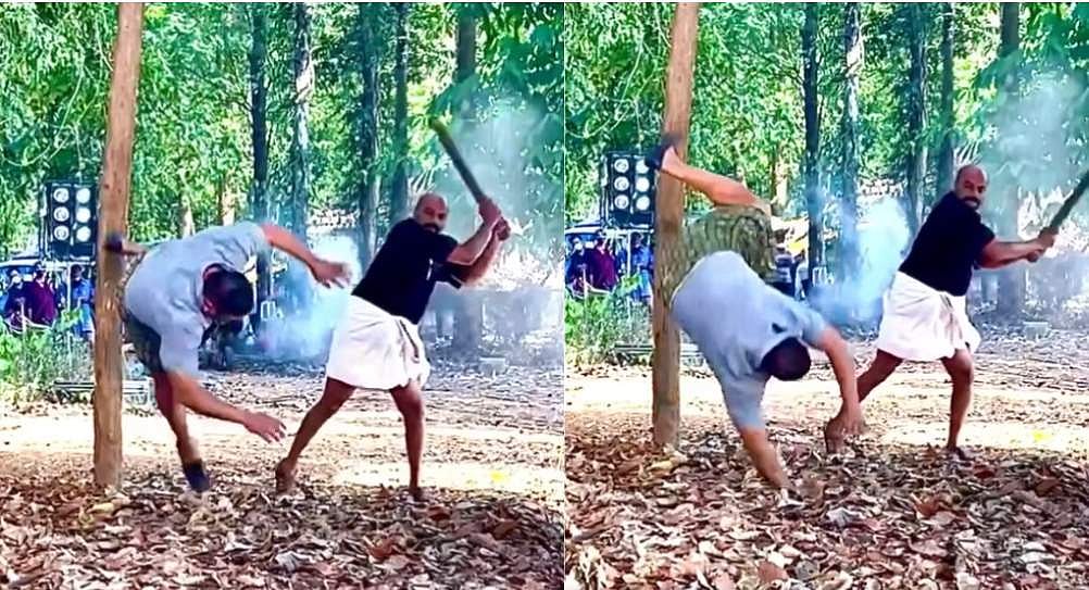 റോപ്പില്ലാതെ ബാബുരാജിന്റെ ഫൈറ്റ്, ഓൾഡ് സ്കൂൾ എന്ന് താരം; വിഡിയോ