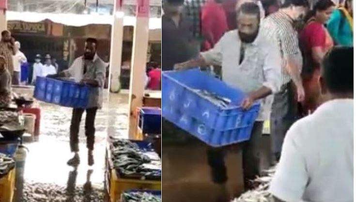 തളിപ്പറമ്പ് ചന്തയിൽ മീൻ കുട്ട ചുമന്ന് ഹരിശ്രീ അശോകൻ; വിഡിയോ വൈറൽ