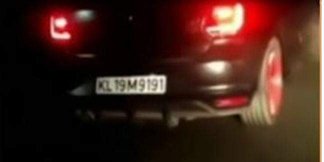തീതുപ്പി ഭീതിപരത്തി കാര്‍; നടപടിയുമായി എംവിഡി