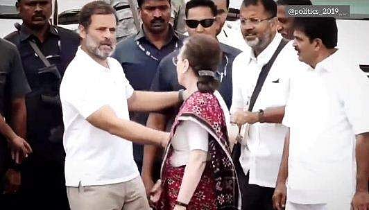 'നടന്നത് മതി'- അമ്മയോട് രാഹുൽ; കൂട്ടാക്കാതെ സോണിയ ​ഗാന്ധി; പിടിച്ചു നിർത്തി കാറിൽ കയറ്റി (വീഡിയോ)