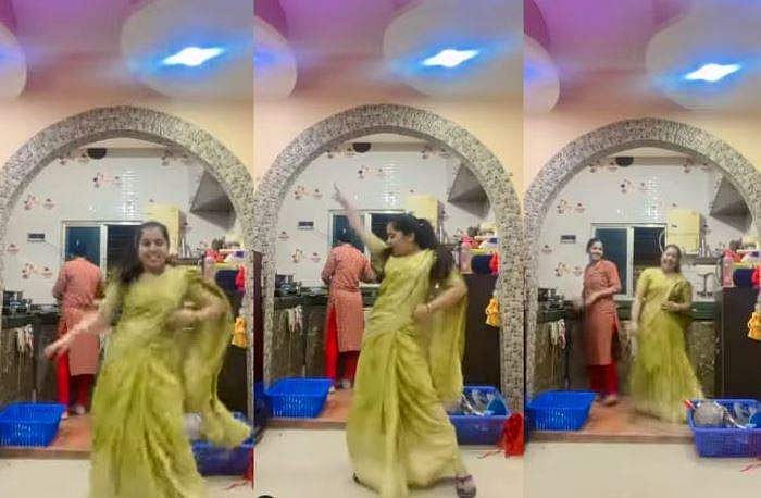 അടുക്കളയിൽ മരുമകളുടെ കിടിലൻ നൃത്തം, കട്ട സപ്പോർട്ടുമായി അമ്മായിയമ്മയും;വിഡിയോ വൈറൽ 