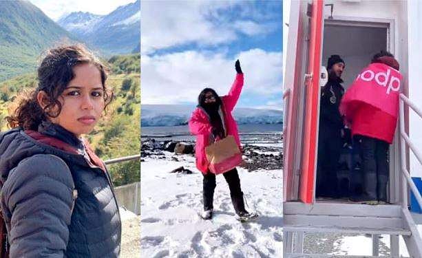 30,000 കിലോമീറ്റര്‍ താണ്ടി ഒരു ഫുഡ് ഡെലിവറി; സിംഗപ്പൂരില്‍ നിന്ന് അന്റാര്‍ട്ടിക്കയിലേക്ക് ഭക്ഷണം എത്തിച്ച് മാനസ, വിഡിയോ 