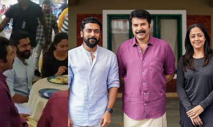 മമ്മൂട്ടിയുടെ 'കാതൽ' സെറ്റിൽ അപ്രതീക്ഷിത അതിഥിയായി സൂര്യ, ബിരിയാണി വിളമ്പി സൂപ്പർതാരം; ചിത്രങ്ങൾ