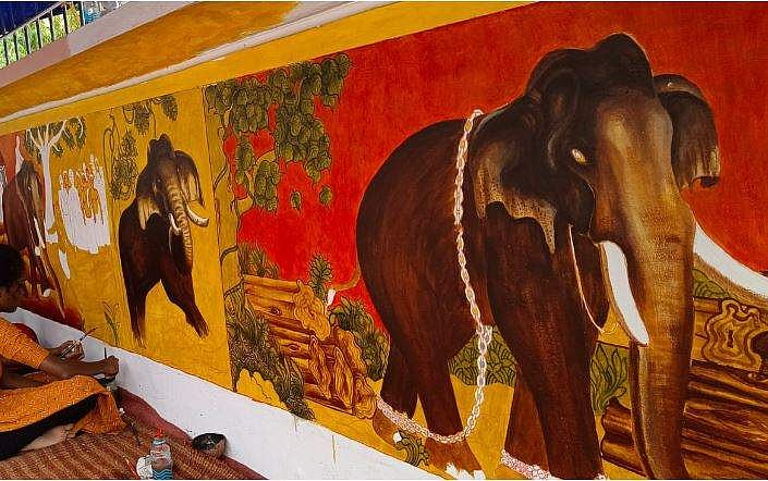 ചുമരില്‍ വര്‍ണവരകളായി 'കേശവീയം';നാളെ ഗുരുവായൂര്‍ കേശവന്റെ ഓര്‍മ്മദിനം  