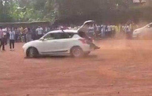 വിവിധ രാജ്യങ്ങളുടെ പതാകയുമായി മൈതാനത്ത് വാഹനാഭ്യാസം; 11 വിദ്യാര്‍ഥികളുടെ ലൈസന്‍സ് സസ്‌പെന്‍ഡ് ചെയ്യും