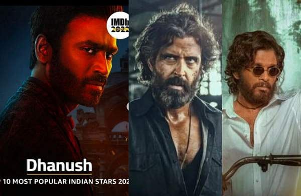 2022ലെ ഏറ്റവും ജനപ്രിയ താരം ധനുഷ്,  ആറാമനായി ഹൃത്വിക്; തെന്നിന്ത്യന്‍ സൂപ്പര്‍താരങ്ങള്‍ നിറഞ്ഞ് പട്ടിക