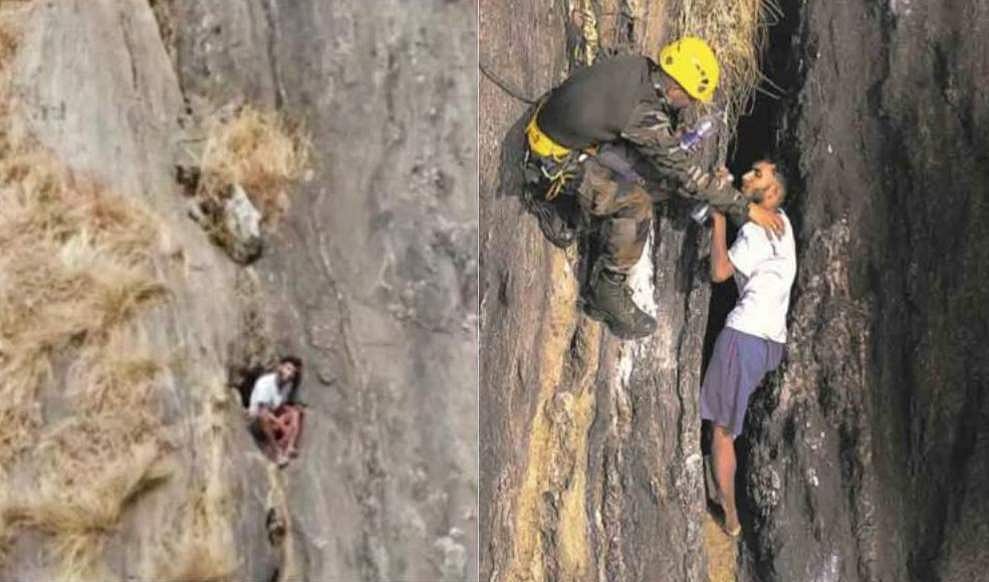 രാത്രിയിൽ ബാബു ഇരുപതടിയോളം താഴ്ചയിലേക്ക് വീണ്ടും വീണു, മറ്റൊരു പാറയിടുക്കിൽ ഉടക്കി നിന്നത് രക്ഷയായി