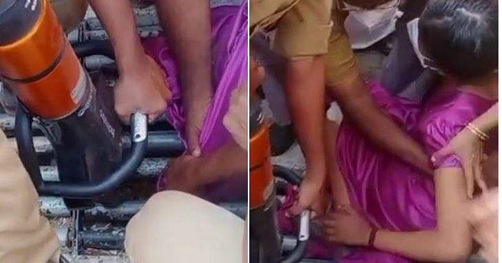 കാനയുടെ ​ഗ്രിൽ റോളറിൽ കാൽ കുടുങ്ങി; പെൺകുട്ടിക്ക് പരിക്ക്; ഏറെ നേരത്തെ ശ്രമത്തിനൊടുവിൽ രക്ഷ (വീഡിയോ)