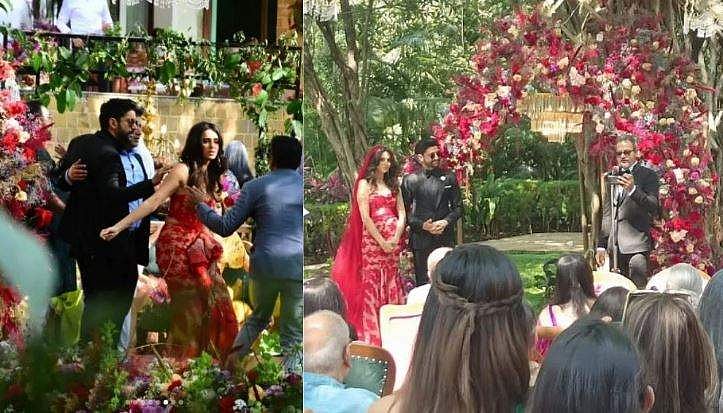 കറുത്ത സ്യൂട്ടണിഞ്ഞ് ഫര്‍ഹാന്‍, ചുവന്ന ഗൗണില്‍ സുന്ദരിയായി ഷിബാനി; വിവാഹചിത്രങ്ങള്‍ വൈറല്‍