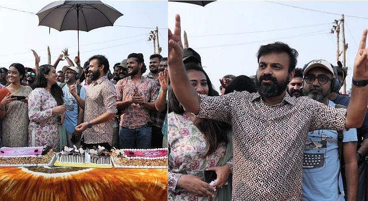 ചാക്കോച്ചന്റെ 25 വർഷങ്ങൾ; പ്രിയയ്ക്ക് സ്നേഹ ചുംബനം, 99ാം സിനിമയുടെ സെറ്റിൽ കേക്ക് മുറിച്ച് ആഘോഷിച്ച് താരം