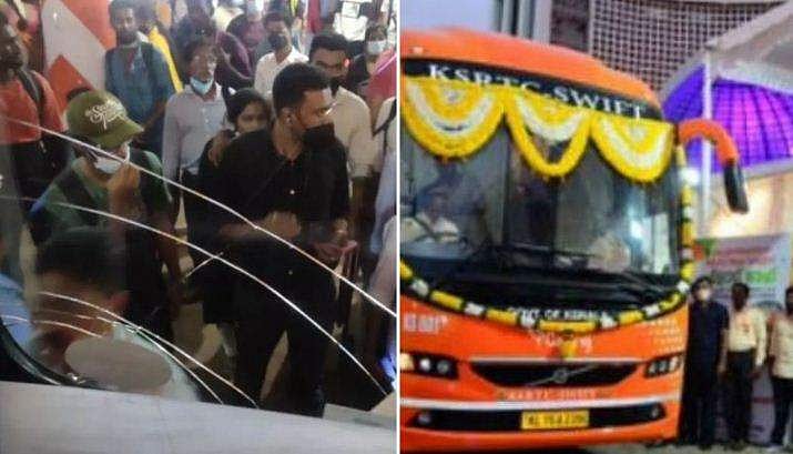 മൂന്നാമതും അപകടത്തില്‍പ്പെട്ട് സ്വിഫ്റ്റ് ബസ്; തടി ലോറിയില്‍ തട്ടി, റിയര്‍വ്യൂ മിററും ചില്ലും പൊട്ടി 