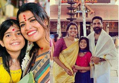 മകൾക്കൊപ്പം അമൃതയും ​ഗോപി സുന്ദറും ​ഗുരുവായൂർ നടയിൽ; നിറചിരിയോടെ പാപ്പു