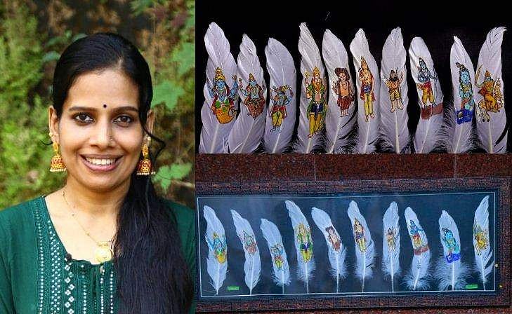 തൂവലിൽ പിറന്ന ദശാവതാരം; ഗുരുവായൂരപ്പന് സമ്മാനം 