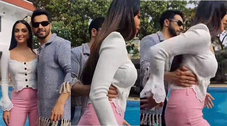 കിയാര അഡ്വാനിയെ പൂളിലേക്ക് തള്ളിയിടാന്‍ നോക്കി വരുണ്‍ ധവാന്‍, മര്യാദയ്ക്ക് പെരുമാറെന്ന് ആരാധകര്‍; വിഡിയോ
