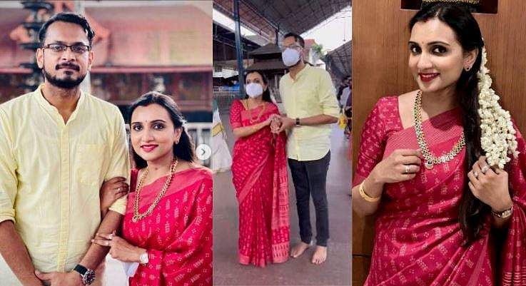 ഭർത്താവിന്റെ കൈപിടിച്ച് മഞ്ജരി ​ഗുരുവായൂർ നടയിൽ, വിഡിയോ പങ്കുവച്ച് ​ഗായിക