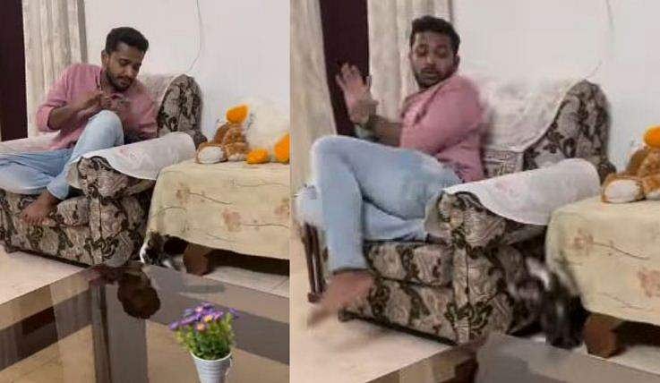 പാച്ചുവിന്റെ ചാട്ടത്തിൽ ഞെട്ടിത്തെറിച്ച് ബേസിൽ; ആനിവേഴ്സറിക്ക് ഭാര്യ കൊടുത്ത പണി; വൈറലായി വിഡിയോ