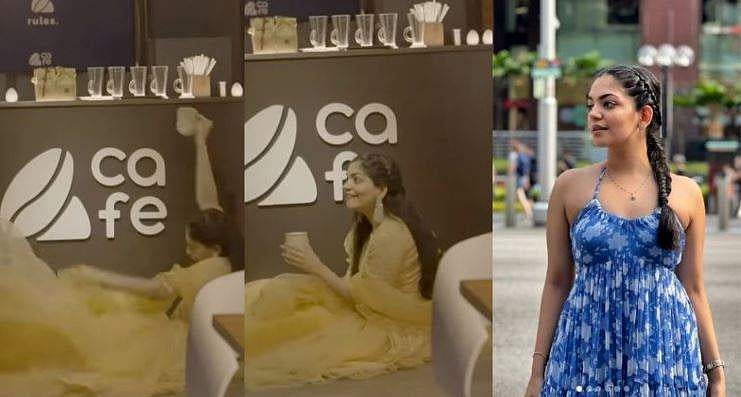 ഷൂട്ടിങ്ങിനിടെ അഹാന തെന്നിവീണു, ഒപ്പം സംവിധായകന്റെ ഐഫോണും, പാവാടയ്ക്ക് നന്ദി പറഞ്ഞ് താരം; വിഡിയോ