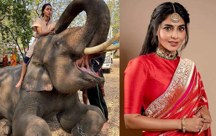 ആനപ്പുറത്തു കയറി ഐശ്വര്യ ലക്ഷ്മി, പൂങ്കുഴലി ഓർമകൾ പങ്കുവച്ച് താരം; ചിത്രങ്ങൾ