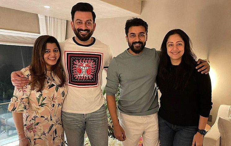 സൂര്യയ്ക്കും ജ്യോതികയ്ക്കുമൊപ്പമുള്ള ചിത്രവുമായി പൃഥ്വിരാജ്; കൂടുതൽ ഓർമകളുണ്ടാക്കാമെന്ന് മറുപടി