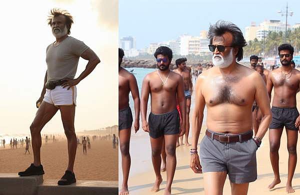 മാസ് ലുക്കിൽ രജനീകാന്ത് കോവളത്ത്, വൈറലായി എഐ ചിത്രങ്ങൾ