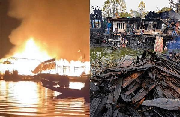 ദാൽ തടാകത്തിലെ ഹൗസ് ബോട്ടുകൾക്ക് തീപിടിച്ചു; മൂന്ന് വിനോദസഞ്ചാരികൾ വെന്തു മരിച്ചു