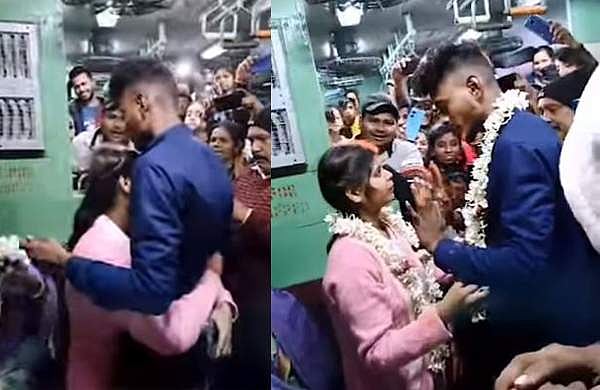 'മൾട്ടിപർപ്പസ് ഇന്ത്യൻ റെയിൽവെ'; ഓടുന്ന ട്രെയിനിനുള്ളിൽ വധുവിന് സിന്ദൂരം ചാർത്തി വരൻ, വൈറൽ വിവാഹം, വിഡിയോ