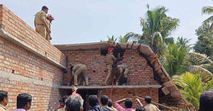 കെട്ടിടത്തിന്റെ കോണ്‍ക്രീറ്റ് തട്ടിനുള്ളില്‍ കുടുങ്ങി; തൊഴിലാളി മരിച്ചു