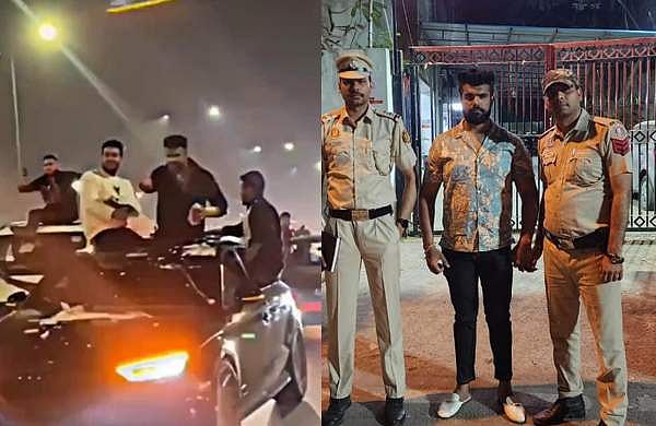 പിറന്നാൾ ആഘോഷം അതിരുകടന്നു, കാറിന് മുകളിൽ കയറി നിന്ന് അഭ്യാസ പ്രകടനം; ഡൽഹിയിൽ യൂട്യൂബർ അറസ്റ്റിൽ