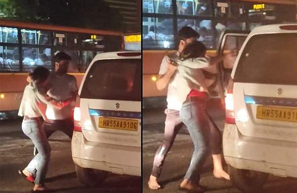 വാക്കേറ്റം, കാറിൽ നിന്നും ഇറങ്ങിപ്പോയ യുവതിയെ മർദിച്ച് യുവാവ്, ബലമായി തിരികെ കയറ്റി; വിഡിയോ