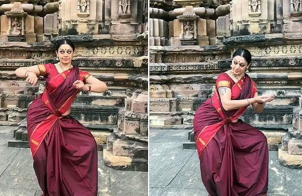 ഖജുരാഹോയിലെ ശില്‍പഭം​ഗിക്ക് മുന്നില്‍ നൃത്തം ചെയ്ത്‌ ശോഭന, 'ശിൽപത്തിന് ജീവൻ വെച്ചതോ' എന്ന് ആരാധകർ