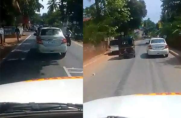 ആംബുലൻസിന് വഴികൊടുക്കാതെ പാഞ്ഞ് കാർ, ഇടയ്ക്ക് ബ്രേക്കിട്ട് അഭ്യാസം; തടസം സൃഷ്ടിച്ചത് കിലോമീറ്ററുകളോളം