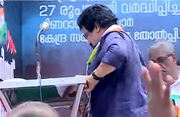 സെക്രട്ടേറിയറ്റ് വളയല്‍ സമരത്തിനിടെ വേദിയില്‍ എം കെ മുനീര്‍ കുഴഞ്ഞുവീണു