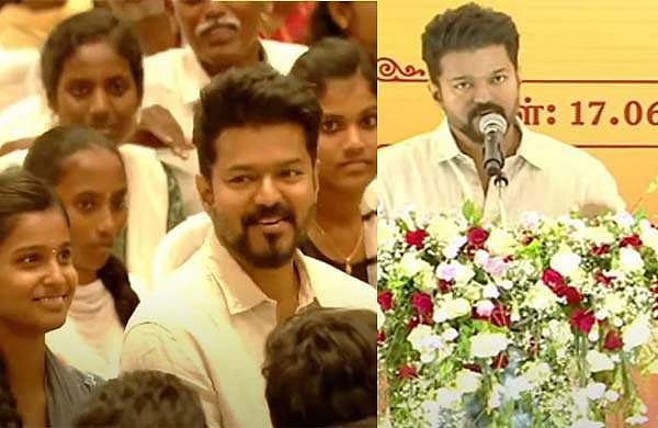 വേദിയിൽ ധനുഷിന്റെ 'അസുരൻ' ഡയലോ​ഗ് പറഞ്ഞ് വിജയ്, ഏറ്റെടുത്ത് ആരാധകർ; വിഡിയോ 
