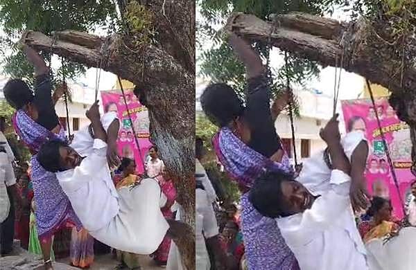 മന്ത്രവാദമെന്ന് സംശയം; ദമ്പതികളെ വീട്ടില്‍ നിന്ന് വലിച്ചിറക്കി ചൂരല്‍കൊണ്ട് അടിച്ച് ആള്‍ക്കൂട്ടം; മരത്തില്‍ കെട്ടിയിട്ടു;വീഡിയോ