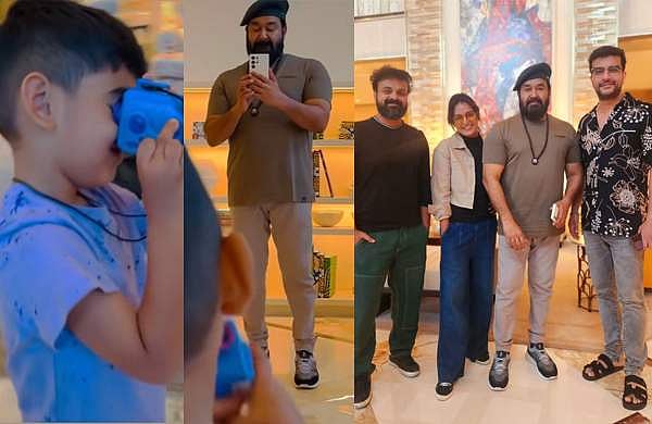 കളി കാമറയുമായി ഇസക്കുട്ടൻ, ഫോണിൽ പകർത്തി മോഹൻലാൽ; മാന്ത്രിക നിമിഷങ്ങൾ, വിഡിയോ
