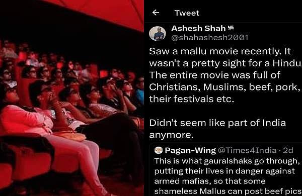 'മലയാള സിനിമ ഹിന്ദുക്കൾക്ക് കണ്ടിരിക്കാൻ കഴിയില്ല, ഇത് ഇന്ത്യയിലാണോ?; സോഷ്യൽമീഡിയയിൽ വിമർശം