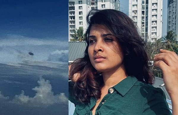 'മേഘങ്ങള്‍ക്കിടയിലൂടെ വിചിത്രമായ വസ്തു പറക്കുന്നതു കണ്ടു, അത് പറക്കും തളികയാണോ?': ചിത്രവുമായി ദിവ്യപ്രഭ