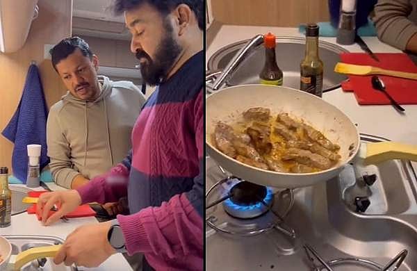 ഇനി അൽപം പാചകം; മോഹൻലാലിന്റെ കാരവൻ കുക്കിങ് ഏറ്റെടുത്ത് ആരാധകർ 
