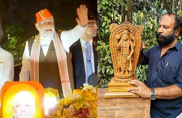 തേക്കിൽ തീർത്ത ​ഗുരുവായൂരപ്പന്റെ ദാരുശിൽപം; മോദിക്ക് ദേവസ്വത്തിന്റെ പ്രത്യേക സമ്മാനം