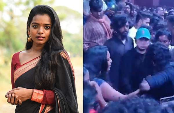 സിനിമ പ്രമോഷനിടെ ശരീരത്തിൽ പിടിച്ചു; യുവാവിനെ ഓടിച്ചിട്ട് തല്ലി, കാലു പിടിപ്പിച്ച് അവതാരക: വിഡിയോ വൈറൽ